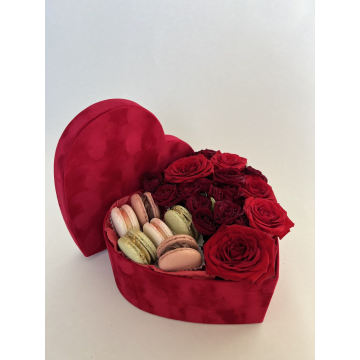 Red Heart with macarons