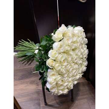 50 Roses white 60cm