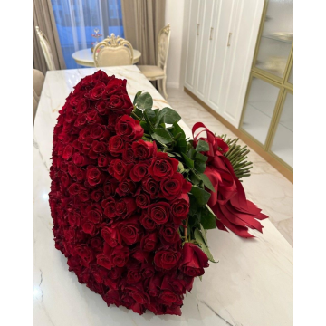 100 Roses red 60cm